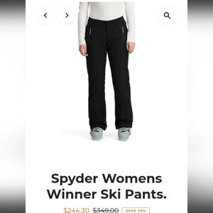 Spyder Winner Ski/Board Pants Flare Leg Gtx Inner Snow Gaiters w Elastic Gripper